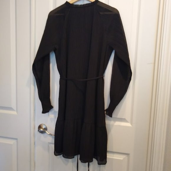 NWT Loft Black Tie Dress Medium - Picture 3 of 7